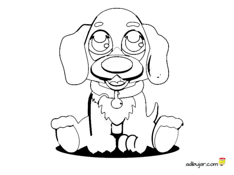 Tierno Perrito Kawaii Para Colorear E Imprimir 