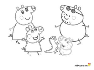 Imagenes para colorear de Peppa Pig y su familia