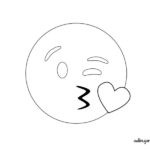 Emoticono emoji whatsapp para colorear beso corazon