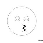 Emoji para dibujar beso 3. Imprime y colorea
