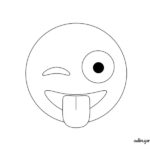Imagen dibujo de emoji que saca la lengua y guiña ojo