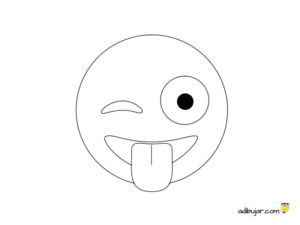 Imagen dibujo de emoji que saca la lengua y guiña ojo