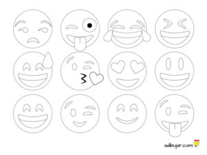 Emojis para dibujar. Emoticonos whatsapp para colorear