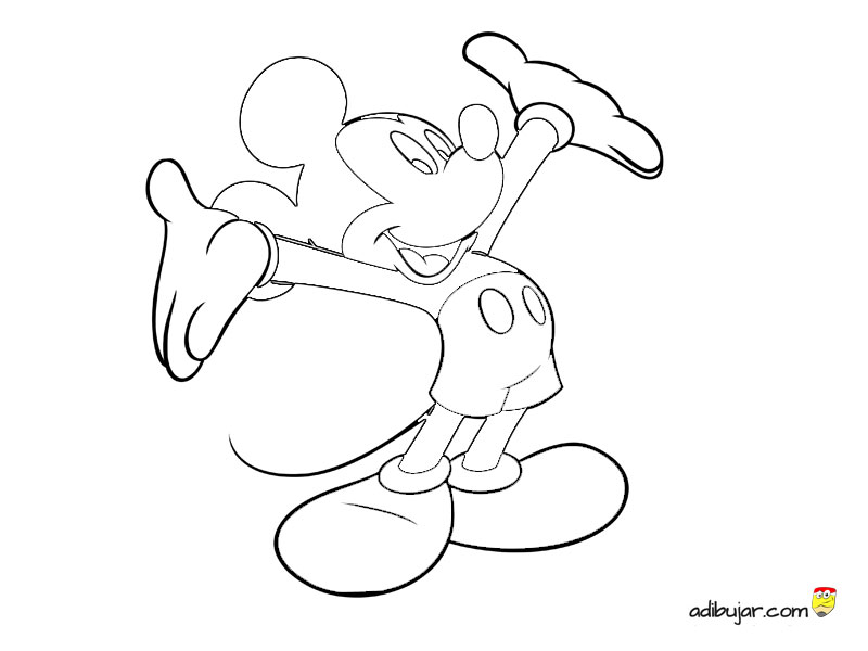 Colorear Mickey Mouse Completo Adibujar Com