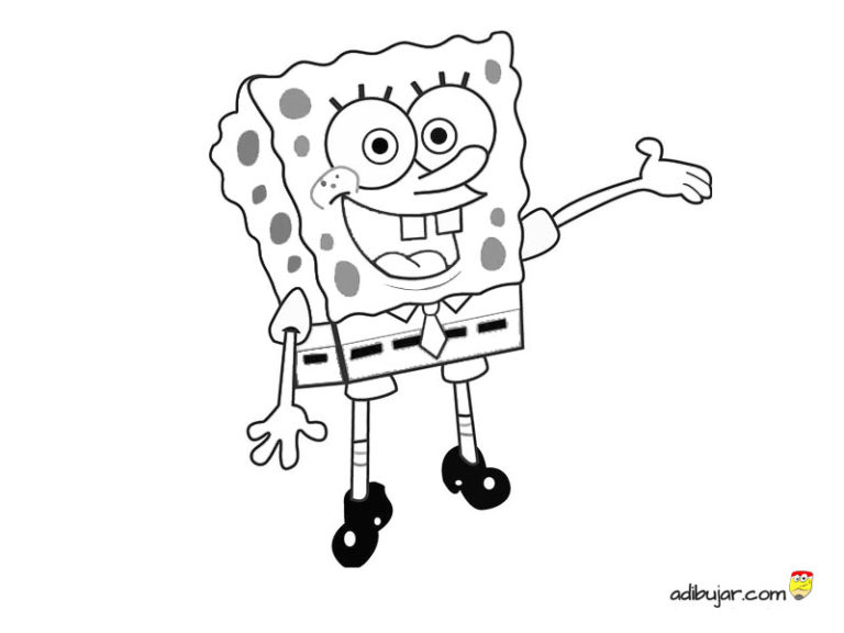 Bob Esponja en blanco y negro | adibujar.com