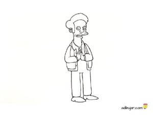 Dibujo de Apu de los Simpsons para dibujar y colorear