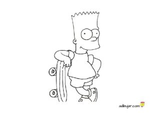 Imagen para colorear de Bart Simpson