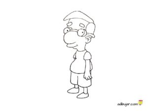 Milhouse dibujo en blanco y negro
