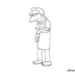Dibujo para colorear de Moe de los Simpsons